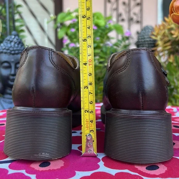 🏴󠁧󠁢󠁥󠁮󠁧󠁿 Vintage Dr. Martens MIE Chunky Heel Monk Strap Loafers UK 5 - Picture 3 of 16